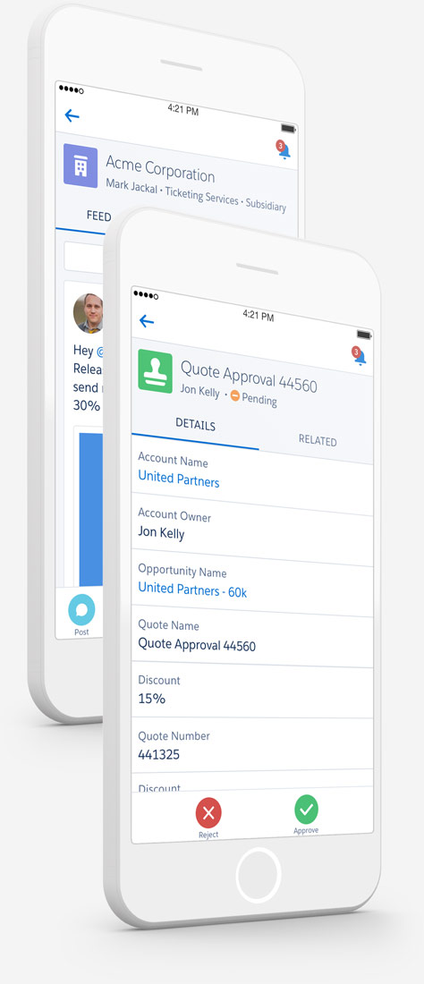 salesforce1 features by mobile